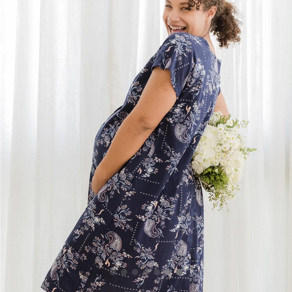 Floral Maternity Dress - Pink Floral - Picture 8 of 8